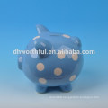 Blue pig design ceramic money box ,saving money bank